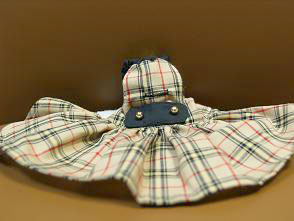 フェレット洋服・チェック・ベージュ３