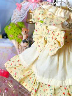 フェレット服・フェレット服・ふわり小花・黄色・フェレット３