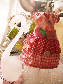 フェレットの洋服・服・お姫様・いちごリボンのふりふり