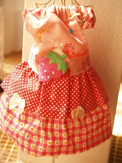 フェレットの洋服・服・お姫様・いちごリボンのふりふり