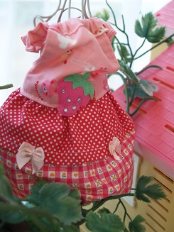 フェレットの洋服・服・お姫様・いちごリボンのふりふり