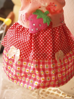フェレットの洋服・服・お姫様・いちごリボンのふりふり