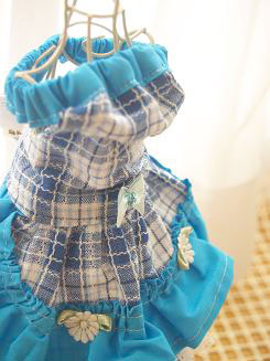 フェレット洋服・カントリーブルーレース・濃い目の青２