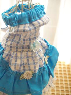 フェレット洋服・カントリーブルーレース・薄い青２