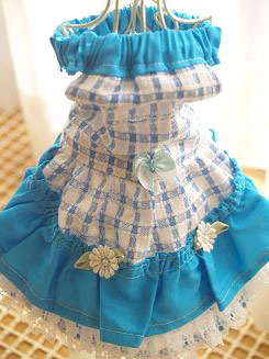 フェレット洋服・カントリーブルーレース・薄い青３