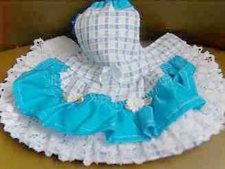 フェレット洋服・カントリーブルーレース・薄い青４