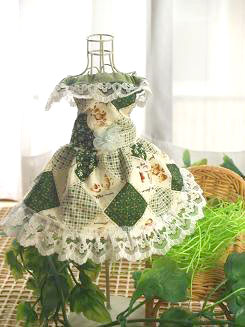 フェレット洋服・女の子のカントリーレース・緑１