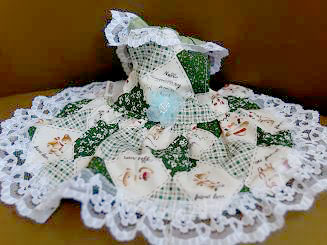 フェレット洋服・女の子のカントリーレース・緑３