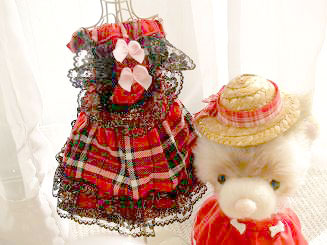 フェレット洋服・回る黒金レース・赤７