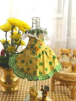 フェレットの洋服・てんとう虫クローバー黄色１