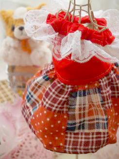 フェレット洋服・パッチワーク柄・赤茶色