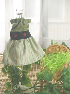 フェレット服・緑のボーダーに黒帯２