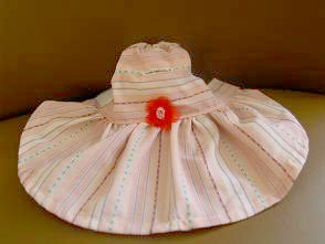 フェレット服・ピンクのボーダーに赤いお花３