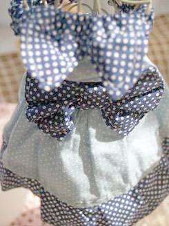 フェレットの服・小さな水玉リボン・青１