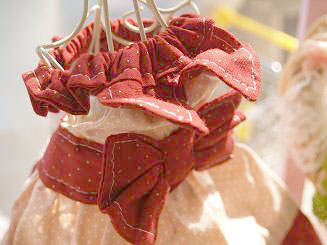 フェレットの服・小さな水玉リボン・赤１