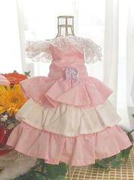フェレット洋服・ピンクと白の段々ふりふり１