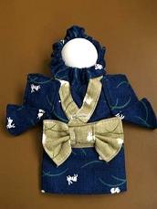 フェレット着物・晴れ着・青１