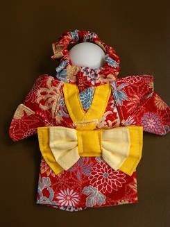 フェレット着物・晴れ着・赤１