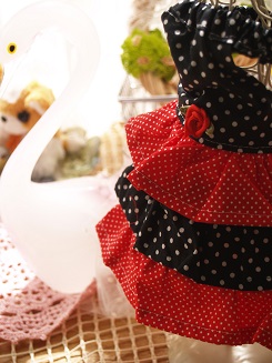 フェレットの洋服・服・お姫様・赤バラのふりふり