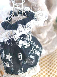 フェレットの服・ドクロドレス・白２