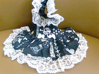 フェレットの服・ドクロドレス・白３