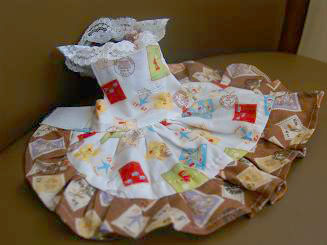 フェレットの服・フェレットの服・切手柄ふわり白３