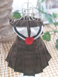 フェレットの洋服・秋冬セーラー・茶色１