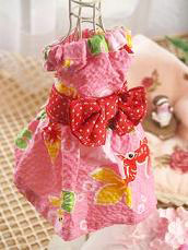 フェレット浴衣ドレス・ピンクの金魚２