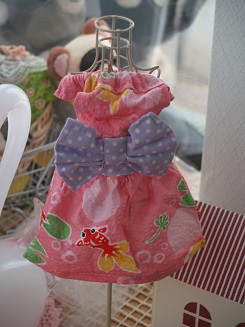 フェレット浴衣ドレス・ピンクの金魚３