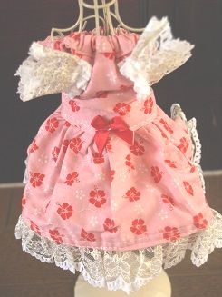 フェレットの服・ハワイアンピンク・白金レース