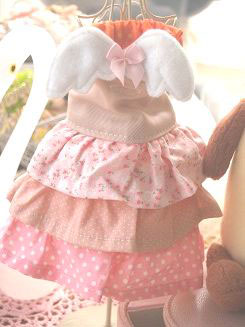 フェレットの洋服・ふりふり天使・ピンクにオレンジ１