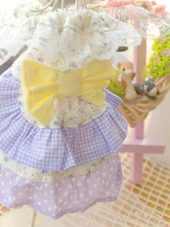 フェレットの洋服・服・お姫様・ふりふり小花・紫１